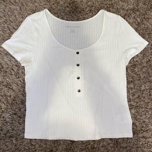 SUMMER CLOSET CLEAROUT: ribbed white american eagle top